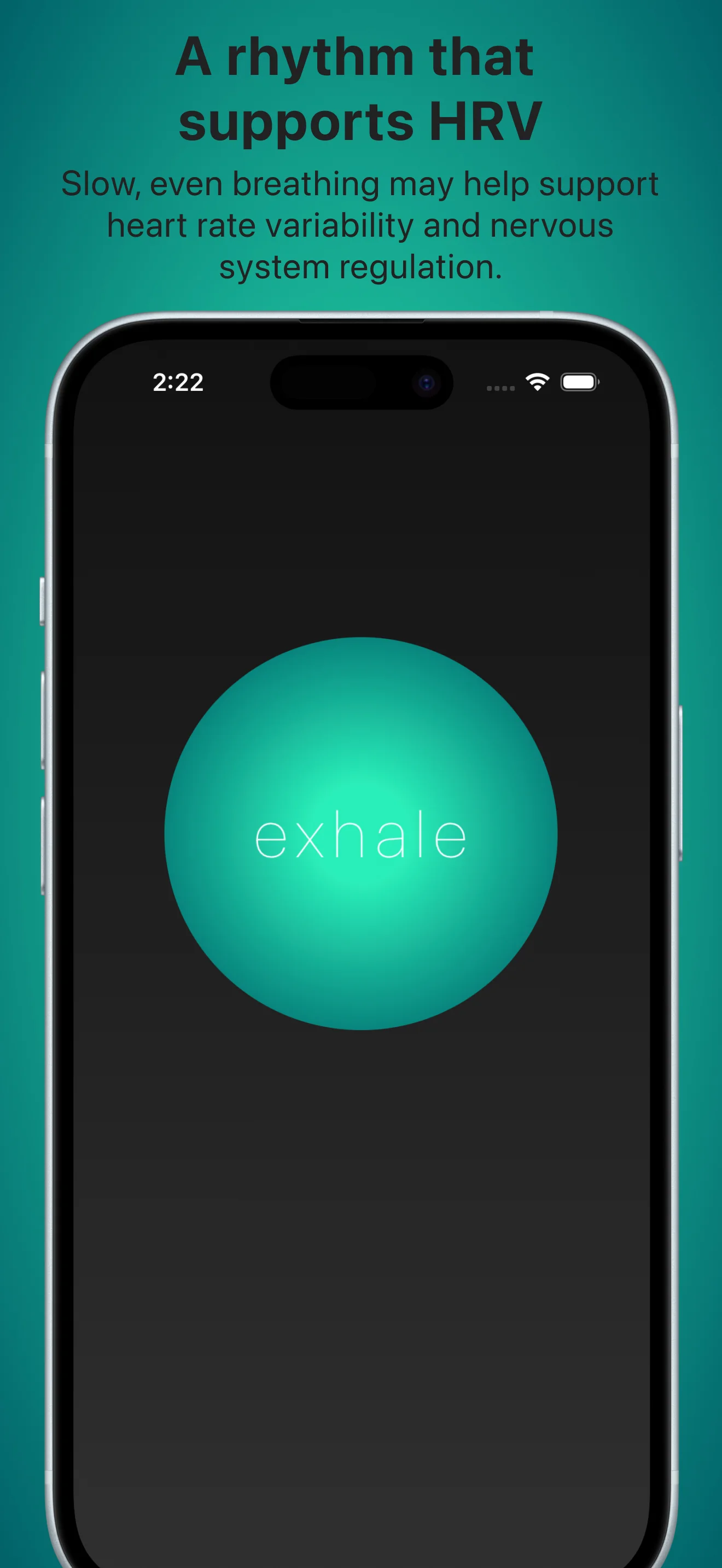 Sym Breathing coherent breathing session with slow, even breathing that may help support heart rate variability and nervous system regulation.